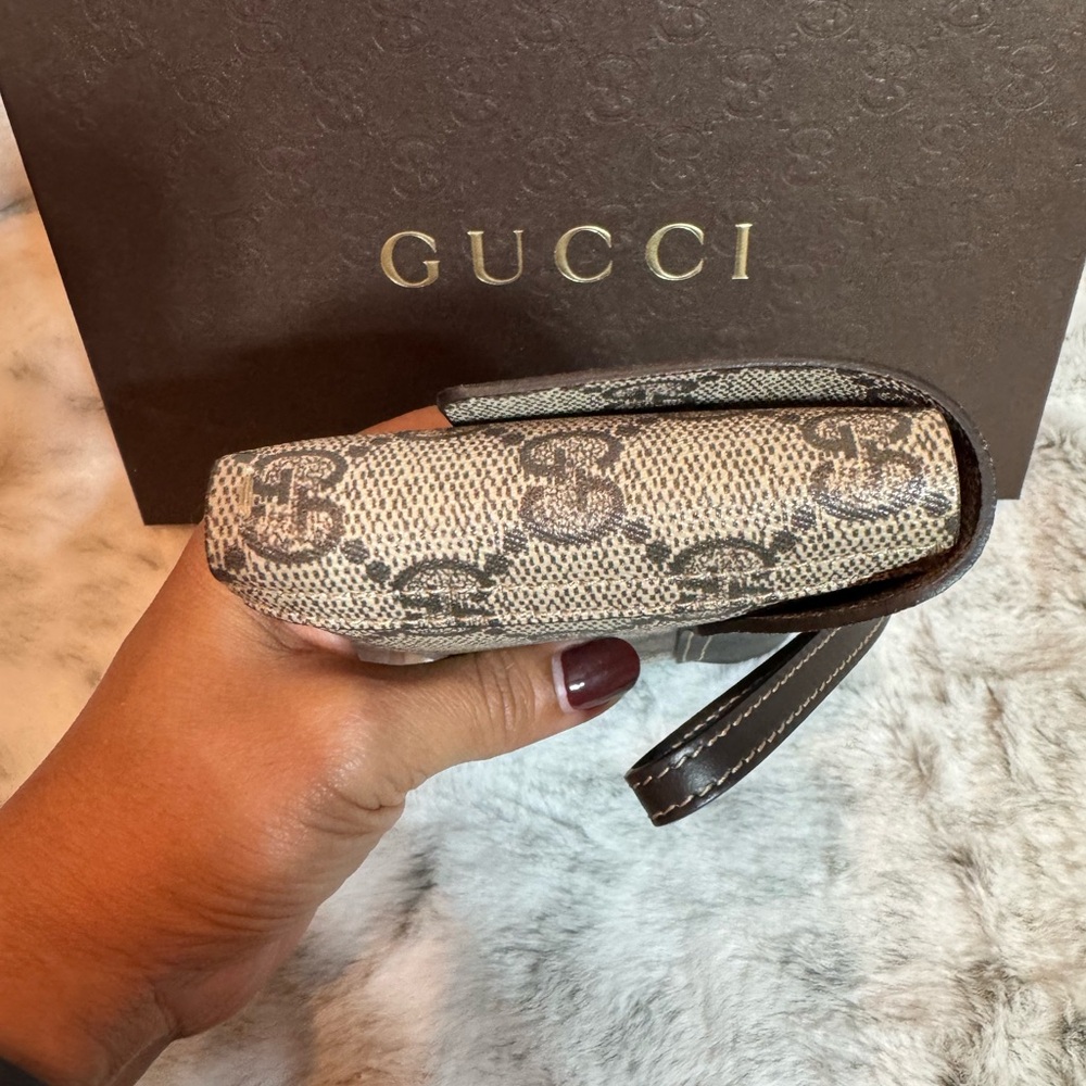 Gucci GG Supreme Canvas Clutch – Brown | Unisex | Excellent Condition P0298 - Picture 8 of 12